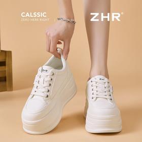ZHR【秒高8.5CM】厚底小白鞋女小个子内增高休闲鞋百搭轻便运动鞋