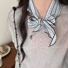 韩系文艺风黑白条纹丝巾 女2026新款 小众高奢感百搭领巾 氛围感配饰 百搭配饰 商品缩略图3