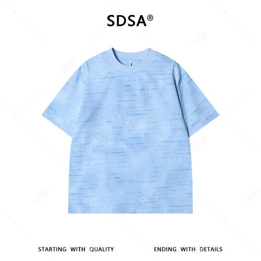 26T129SDSA男装2026新款高贵轻奢时尚扎染虚线印花设计圆领短袖T恤百搭 商品图1