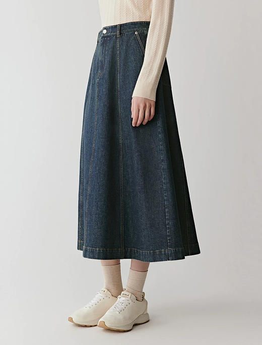 小禾复古A字牛仔裙半裙 商品图5