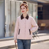 丁摩 时尚撞色翻领提花外套女春秋宽松洋气减龄上衣6ZF-9052 商品缩略图7