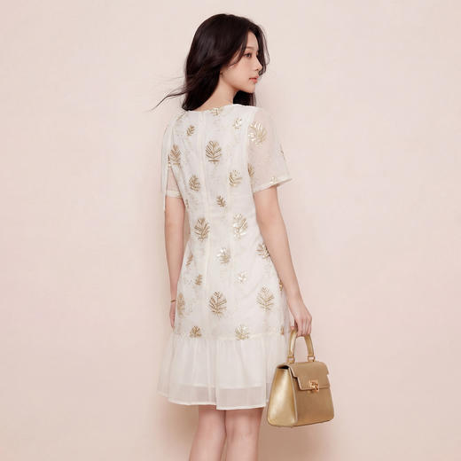 奢姿大码女装2026夏季胖妹妹时尚亮片刺绣连衣裙气质通勤显瘦长裙9962860000 商品图3