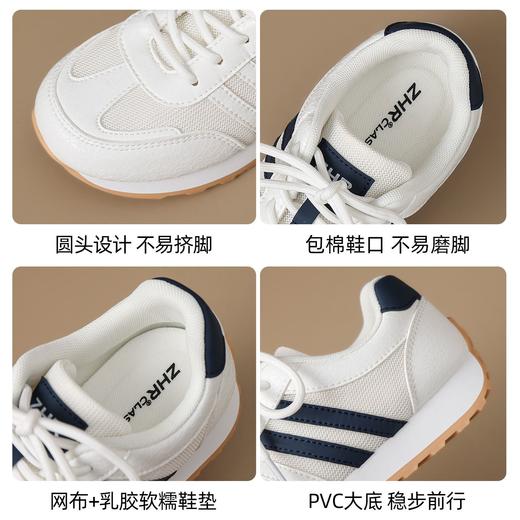 ZHR拼接皮面休闲阿甘鞋女2025新款轻便增高运动鞋超软透气百搭女 商品图5