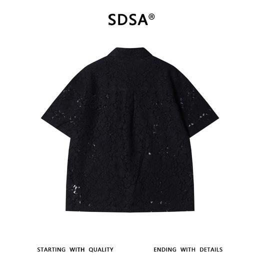 XZ28SDSA男装2026新款轻奢时尚简约镂空蕾丝花朵设计短袖衬衫百搭宽松 商品图5