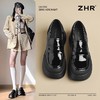 ZHR则则法式粗跟黑色乐福鞋女2025新款简约舒适增高一脚蹬小皮鞋 商品缩略图0