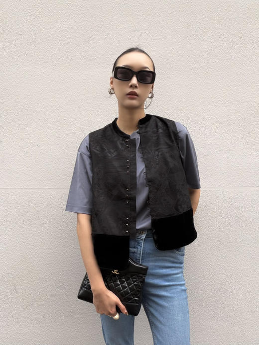 【中式之美】噢蜜ooomeooo真丝拼接马甲“一件搭所有” 商品图3