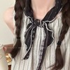 韩系文艺风黑白条纹丝巾 女2026新款 小众高奢感百搭领巾 氛围感配饰 百搭配饰 商品缩略图2