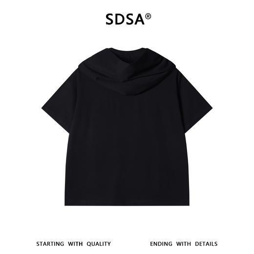 LD809SDSA男装2026新款轻奢韩版简约纯色可拆卸披肩设计圆领短袖T恤 商品图5