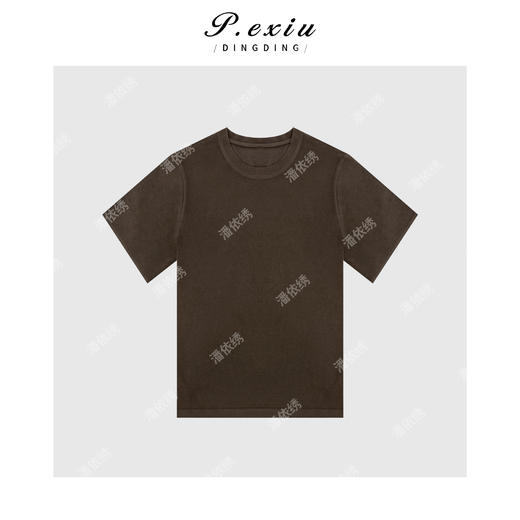 03-3潘依绣丁丁宠粉磨绒质感秋冬美拉德休闲百搭短袖T恤 WH00257 商品图1