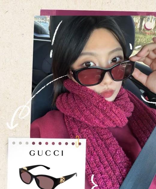 古驰 25p 新款倪妮同款安克拉红墨镜 商品图7