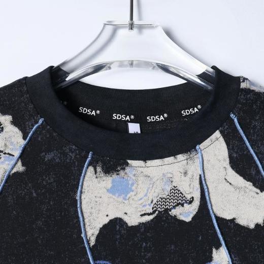 26T161SDSA男装2026新款高贵轻奢时尚撞色明线设计圆领短袖T恤百搭宽松 商品图1