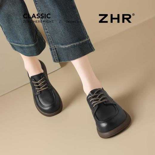 ZHR则则时尚学院英伦复古系带单鞋乐福鞋2025新款百搭小皮鞋女鞋 商品图8
