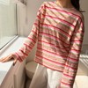 下单3-7天发货！TRIUUCHU 海岸阳光复古条纹慵懒T恤 5151  落肩设计慵懒随性 藏肉显瘦不挑身形 简洁轻盈 柔软耐穿 商品缩略图2