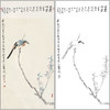 谢稚柳花鸟工笔画白描底稿《山桃伯劳》临摹勾线高清打印稿XZ59 商品缩略图0