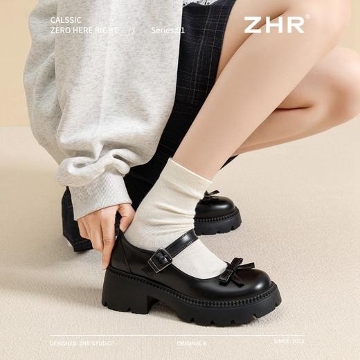 ZHR则则时尚百搭玛丽珍鞋厚底蝴蝶结单鞋2025新款气质女鞋小皮鞋 商品图5