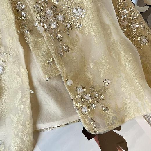 新国风中式马甲背心 薄款网纱复古重工刺绣钉珠坎肩马夹 外穿女夏 商品图5