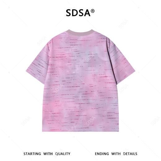26T129SDSA男装2026新款高贵轻奢时尚扎染虚线印花设计圆领短袖T恤百搭 商品图4