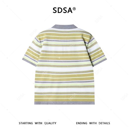 M198SDSA男装2026新款高贵轻奢复古文艺风舒适条纹polo翻领短袖T恤 商品图5