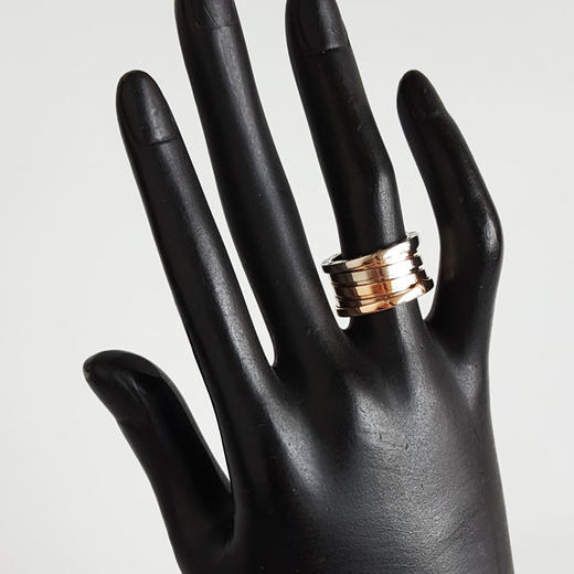 【95新】BVLGARI宝格丽B.zero1系列354914玫瑰金拼白金双色四环弹簧戒指51号中性款060326AK21 商品图7