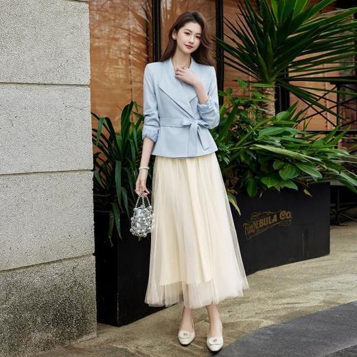 春装新款时尚气质潮流女小外套蕾丝半裙套装通用两件套AB26001 商品图0