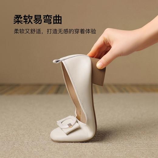 ZHR则则浅口单鞋女2025新款春季法式粗跟百搭小皮鞋舒适休闲女鞋 商品图3