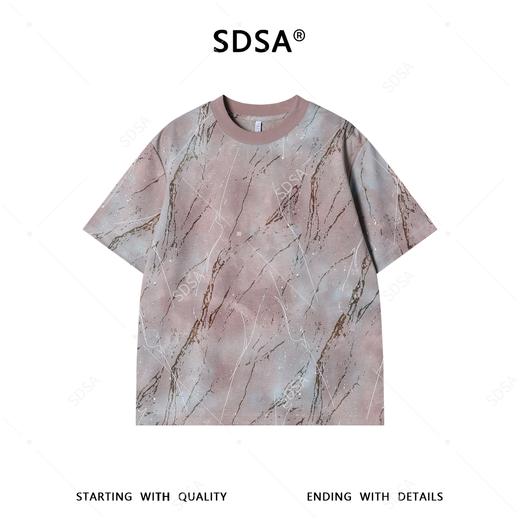 26T152SDSA男装2026新款高贵轻奢时尚扎染凌乱线条印花圆领短袖T恤百搭 商品图1