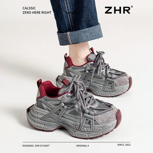 【增5.5cm】ZHR则则高校风厚底老爹鞋女2025春秋显脚小运动休闲鞋 商品图3
