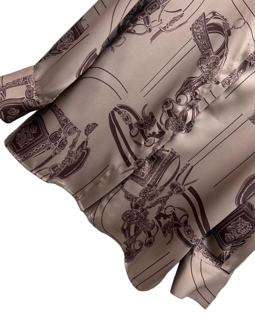 女款丝质印花长袖衬衫 可配套装zo 商品图2