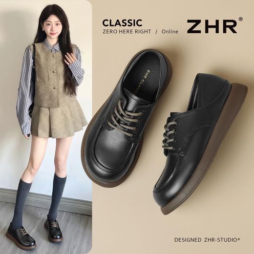 ZHR则则时尚学院英伦复古系带单鞋乐福鞋2025新款百搭小皮鞋女鞋 商品图1