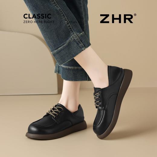 ZHR则则时尚学院英伦复古系带单鞋乐福鞋2025新款百搭小皮鞋女鞋 商品图9