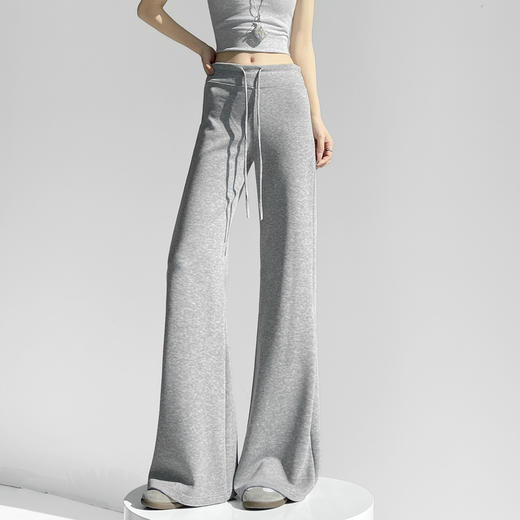 春夏新款微喇裤 高腰显瘦窄版垂感慵懒风休闲裤 商品图3