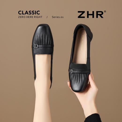 ZHR头层牛皮乐福鞋女2025秋季新款真皮软底舒适妈妈鞋一脚蹬单鞋 商品图7
