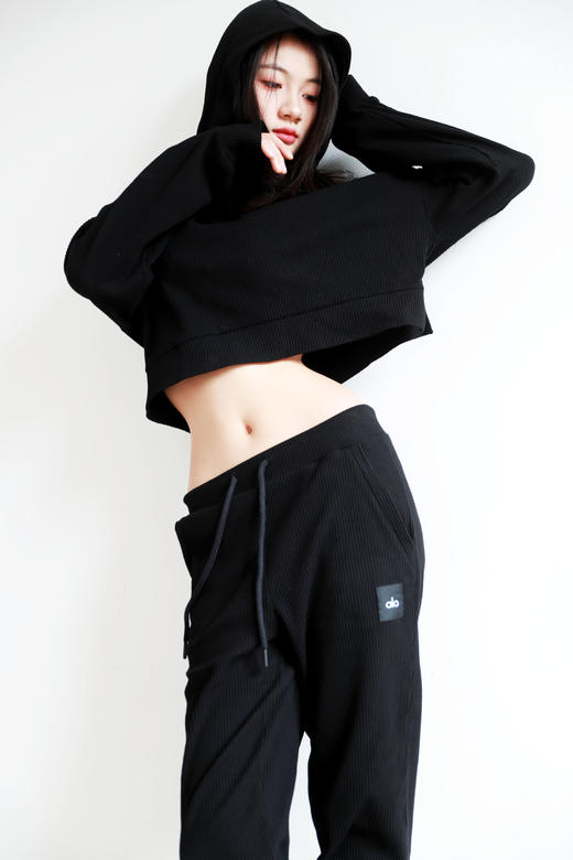 小方标瑜伽套，上衣+裤子一起。肌理感跑步运动瑜伽套装女E031558 商品图0