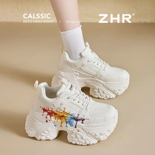 【增高8cm】ZHR则则厚底增高老爹鞋女春季小个子高颜值休闲运动鞋 商品图9