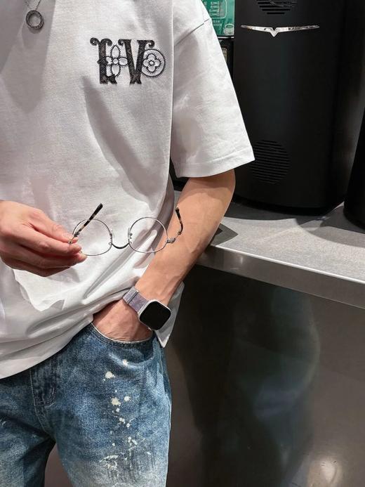 马户牌拼皮刺绣logo字母短袖 商品图3