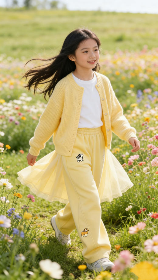 💕春日神裤上线！【西蒙日记小狗刺绣弯刀裤】☺️软糯亲肤 + 显高显瘦 + 萌趣刺绣，一条搞定娃的所有穿搭场景 商品图5