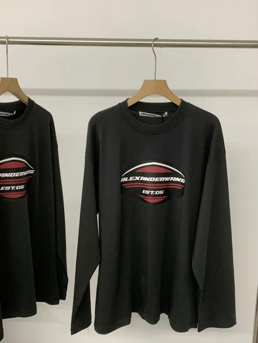 AW 大王|@lexander 26ss早春水洗做旧盾牌图案字母印花长袖T恤 商品图3