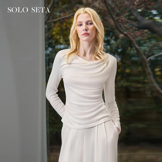 Solo seta女士纯色莫代尔桑蚕丝睡衣上装修身内搭家居服2026新款 商品图0