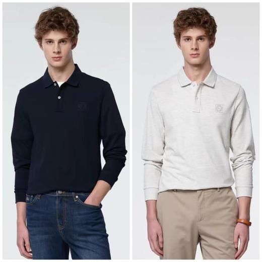 F031610春季新款休闲商务百搭通勤纯棉翻领长袖POLO上衣 商品图8