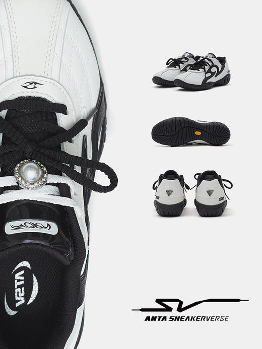 安踏SV Thorn 荆棘丨潮流赛车鞋女休闲黑白百搭运动鞋122618811V 商品图1