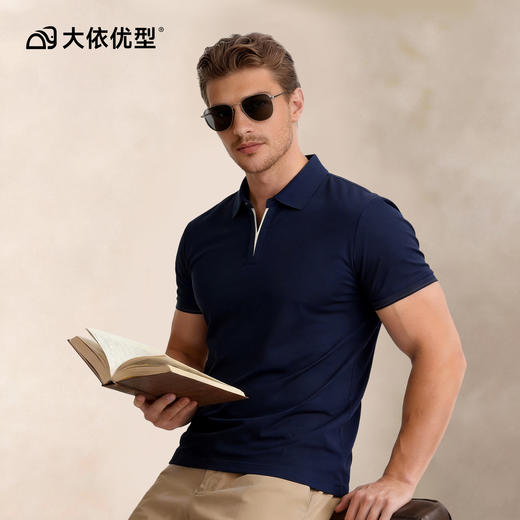 【DG】大依优型大码男装短袖POLO衫商务休闲翻领免烫T恤上衣胖子300斤 商品图5