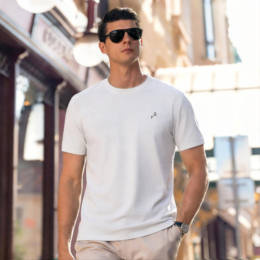 【DG】【莫代尔棉】大依优型大码男装夏季圆领短袖休闲百搭透气短袖上衣 商品图1