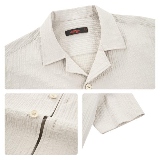 【古巴领/防泼水/抗静电】柒牌男装2026夏季新款宽松休闲短袖衬衫 130A70030 商品图3