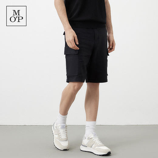 Marc O'Polo/MOP夏季新款休闲亚麻透气工装短裤黑色休闲男五分裤 商品图1