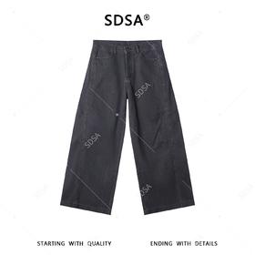 SDSA男装2026新款高贵轻奢美式复古分割线设计牛仔裤百搭时尚裤子