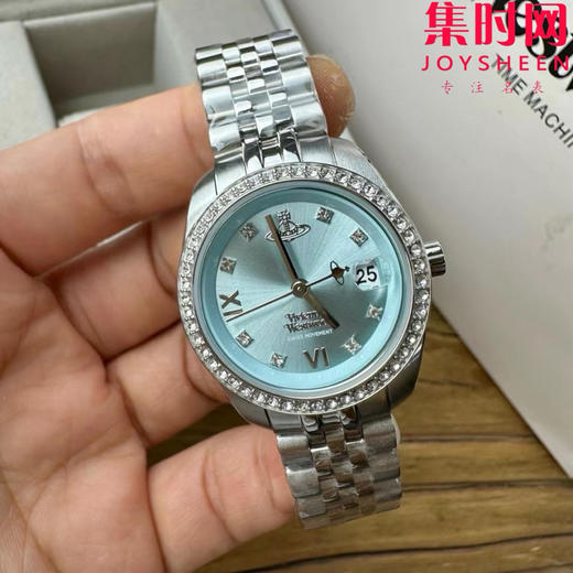 原单薇薇安西太后 女士石英腕表 粉蓝钻 VV317系列 全新搭配非常靓眼的一款手表，表圈镶嵌满钻，表径28MM，50米生活防水 商品图2