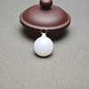 新疆和田玉且末料羊脂玉18k镶嵌包金小平安牌 312-6 商品缩略图0