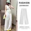 C位推荐 白色棉麻阔腿裤 女夏季新款高腰显瘦垂感休闲风休闲裤 亚麻透气直筒裤 商品缩略图0