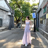 西遇度假风吊带连衣裙女2026年夏季新款印花收腰薄纱长裙仙女裙SS060221 商品缩略图1
