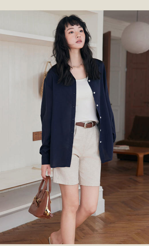 【多妈团购 天丝亚麻·老钱风衬衫】天然纤维亚麻，配合兰精天丝和棉，不闷不热，超透气~宽松微落肩 轻松拿捏松弛感--连横 商品图2